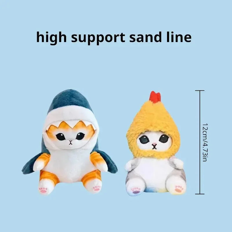12cm Cute Shark Cat Fried Shrimp Plush Pendant by HitMyNeed