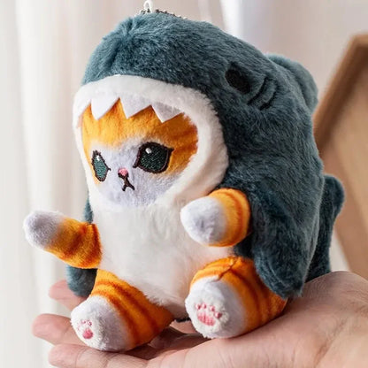 12cm Cute Shark Cat Fried Shrimp Plush Pendant the-shark by HitMyNeed