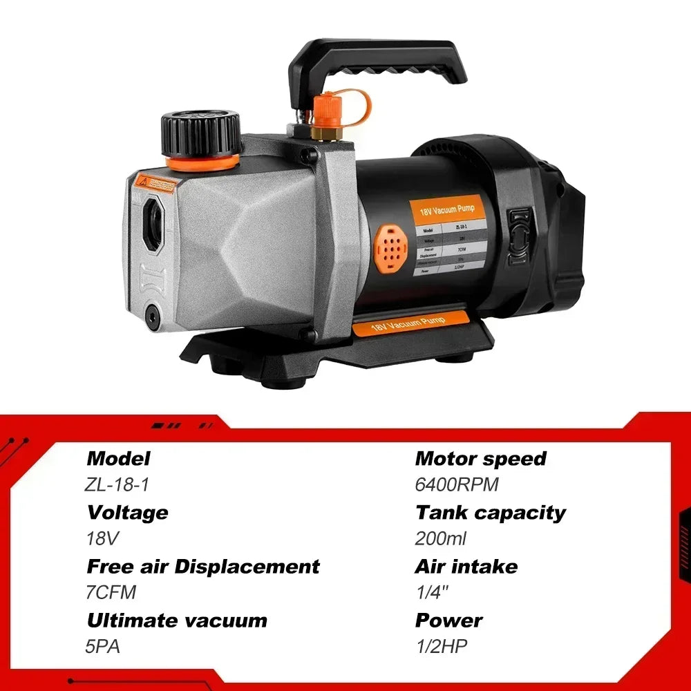 1/2HP 7CFM Cordless Refrigerant Vacuum Pump 18V by HitMyNeed