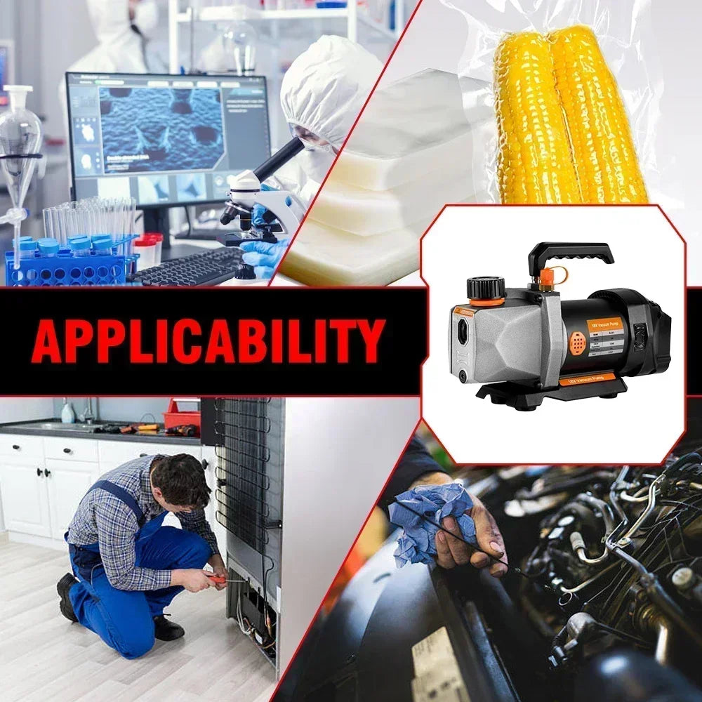1/2HP 7CFM Cordless Refrigerant Vacuum Pump 18V by HitMyNeed