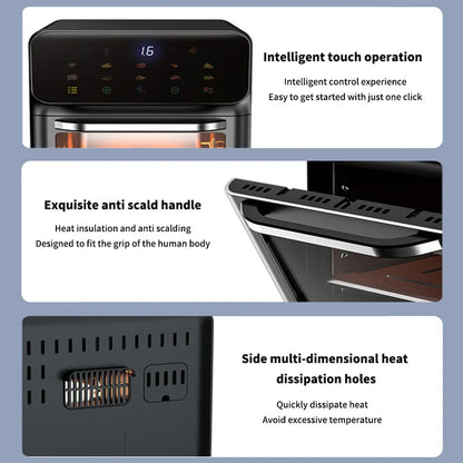 12L Electric Air Fryer Oven with 360° Hot Air Circulation by HitMyNeed