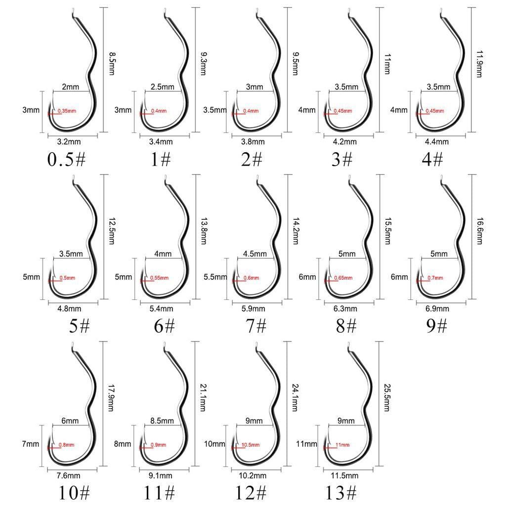 12pcs High Carbon Steel Barbed Carp Fishing Hooks size-0-5 by HitMyNeed