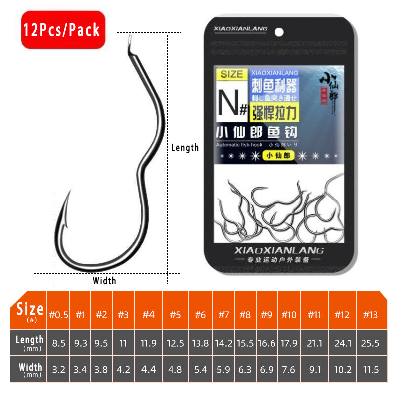 12pcs High Carbon Steel Barbed Carp Fishing Hooks size-1 by HitMyNeed