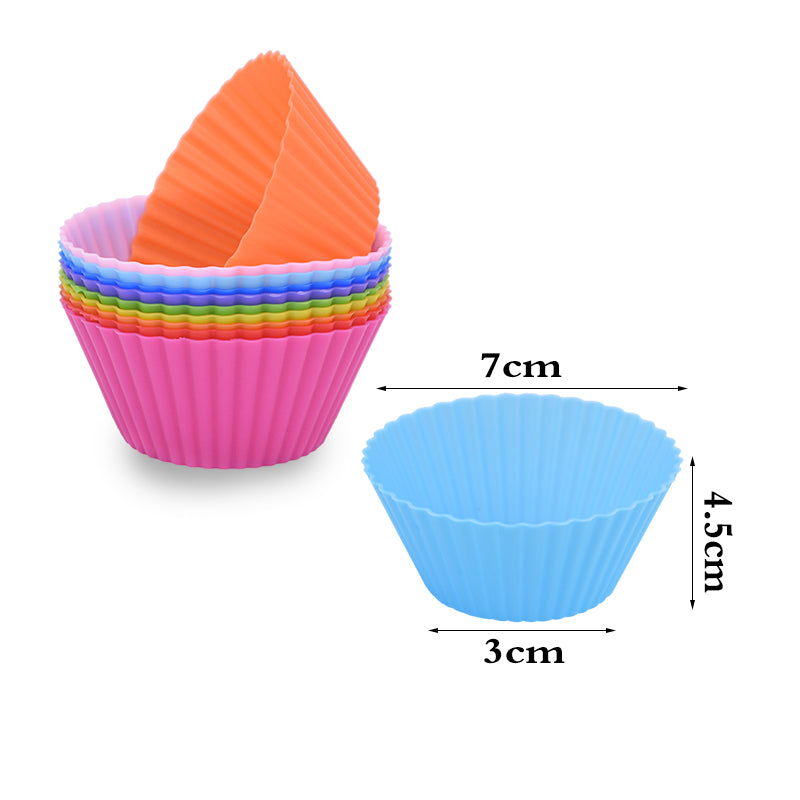 12pcs Reusable Silicone Muffin & Cupcake Molds by HitMyNeed