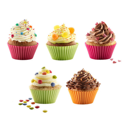 12pcs Reusable Silicone Muffin & Cupcake Molds by HitMyNeed
