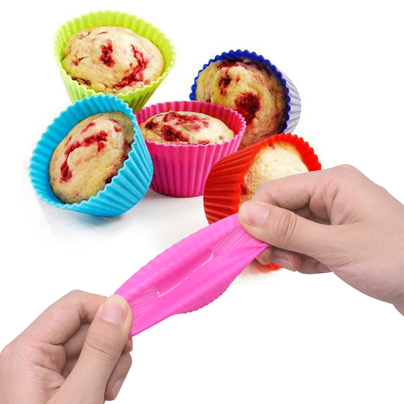 12pcs Reusable Silicone Muffin & Cupcake Molds by HitMyNeed