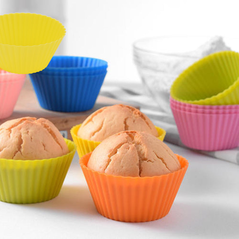 12pcs Reusable Silicone Muffin & Cupcake Molds by HitMyNeed