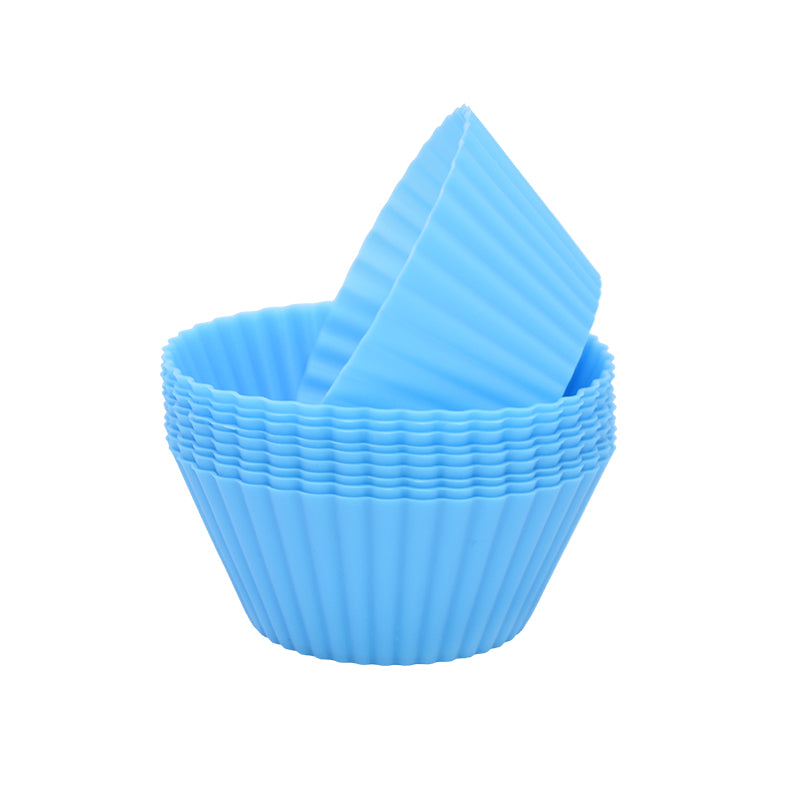 12pcs Reusable Silicone Muffin & Cupcake Molds blue by HitMyNeed