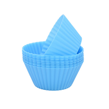 12pcs Reusable Silicone Muffin & Cupcake Molds blue by HitMyNeed