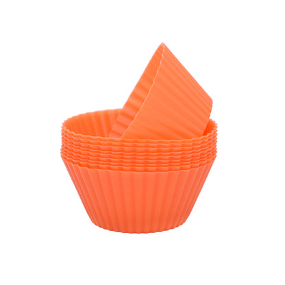 12pcs Reusable Silicone Muffin & Cupcake Molds orange by HitMyNeed