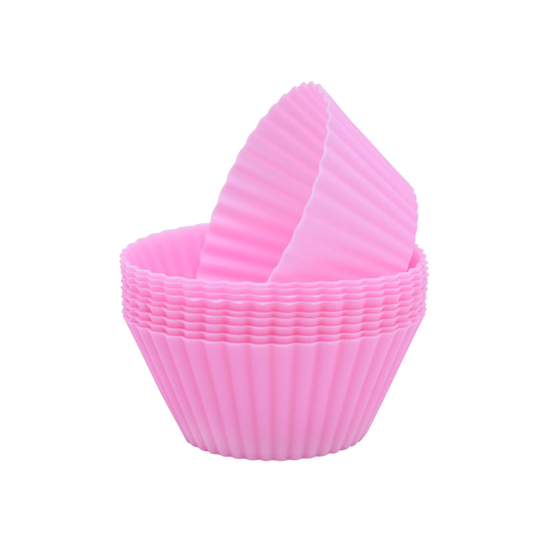12pcs Reusable Silicone Muffin & Cupcake Molds pink by HitMyNeed