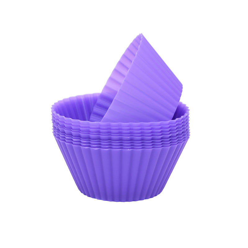 12pcs Reusable Silicone Muffin & Cupcake Molds purple by HitMyNeed