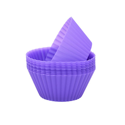 12pcs Reusable Silicone Muffin & Cupcake Molds purple by HitMyNeed