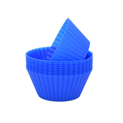 12pcs Reusable Silicone Muffin & Cupcake Molds royal-blue by HitMyNeed