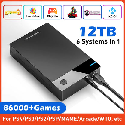 12TB Retro Gaming HDD with 86,000+ Games & Multi-Systems by HitMyNeed