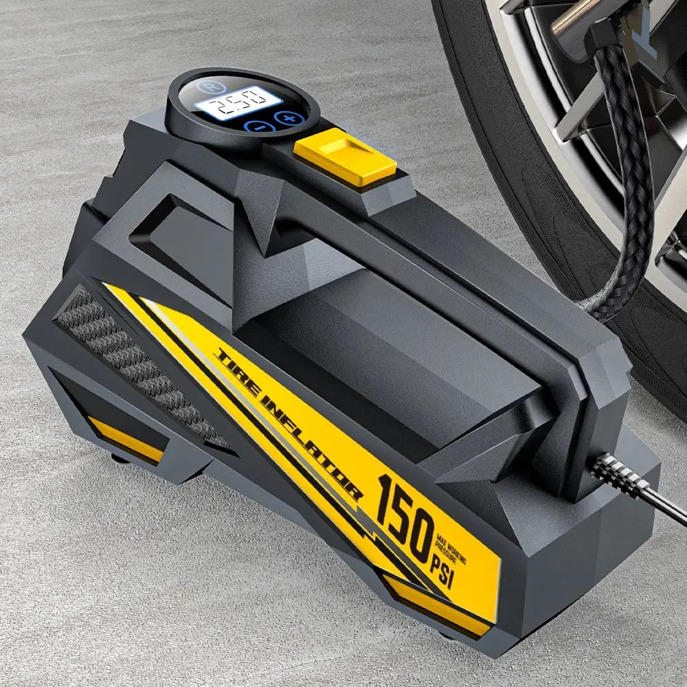 12V 150 PSI Corded Car Air Pump with LED Light by HitMyNeed