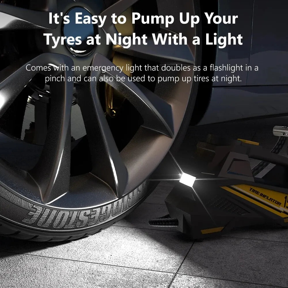 12V 150 PSI Corded Car Air Pump with LED Light by HitMyNeed