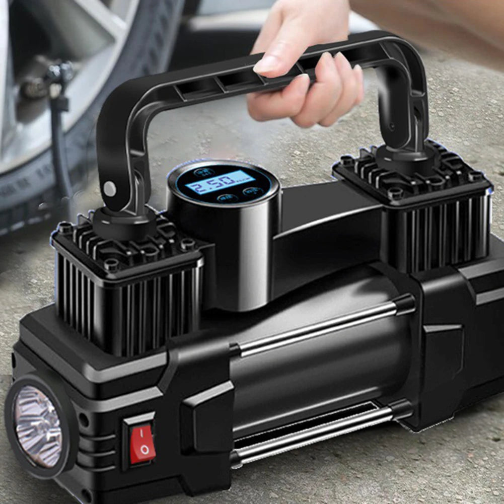 12V 150PSI Dual Cylinder Car Tire Inflator with LED by HitMyNeed