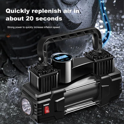 12V 150PSI Dual Cylinder Car Tire Inflator with LED by HitMyNeed