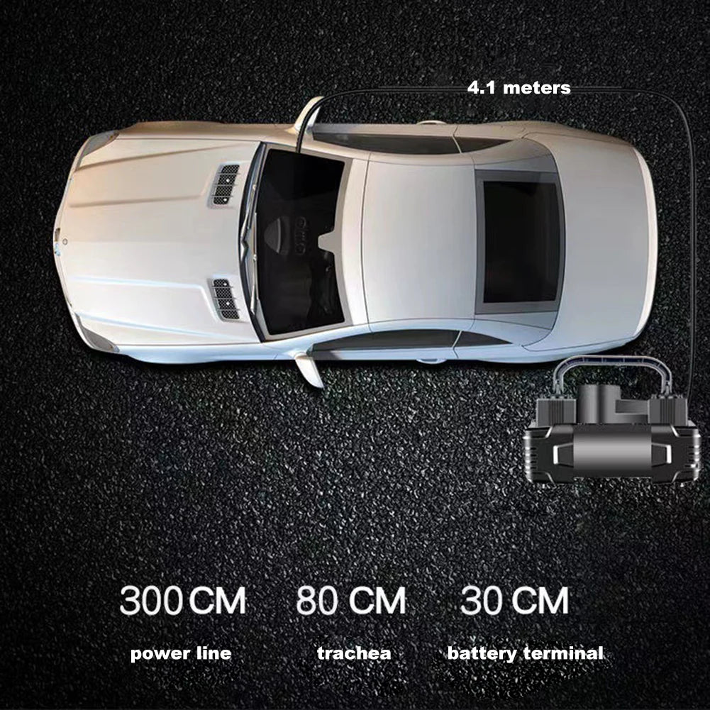 12V 150PSI Dual Cylinder Car Tire Inflator with LED by HitMyNeed