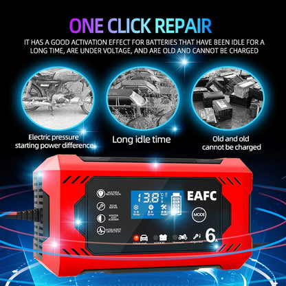 12V 6A Intelligent Car Battery Charger with Repair by HitMyNeed