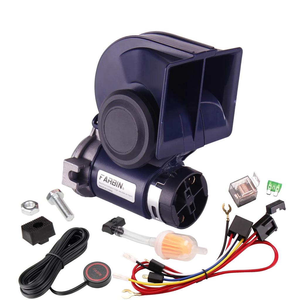 12V Snail Air Horn 150dB Dual Tone with Relay Harness by HitMyNeed