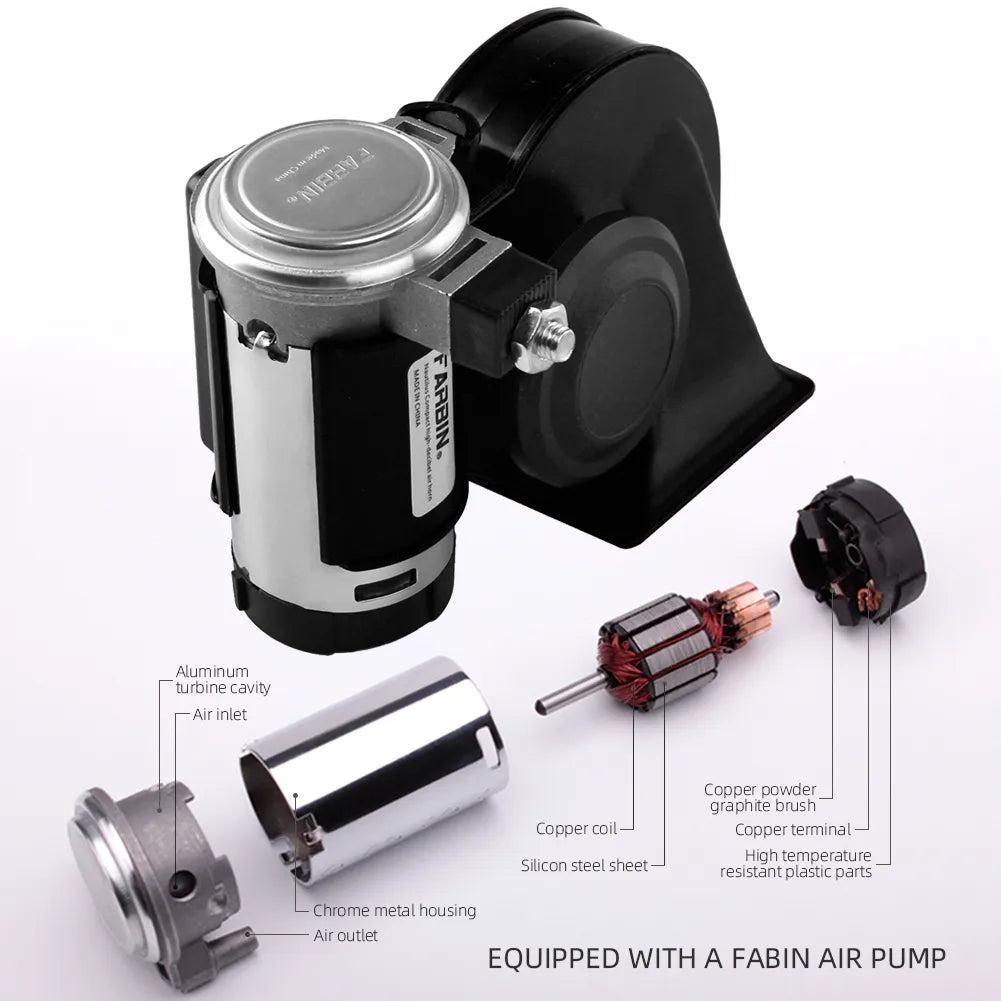 12V Snail Air Horn 150dB Dual Tone with Relay Harness by HitMyNeed