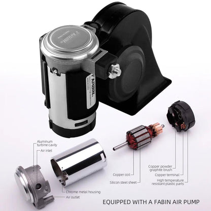 12V Snail Air Horn 150dB Dual Tone with Relay Harness by HitMyNeed