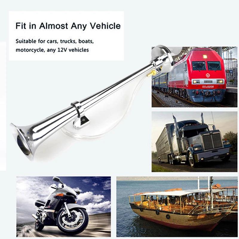 12V/24V 17" 150dB Single Trumpet Car Air Horn 24v by HitMyNeed