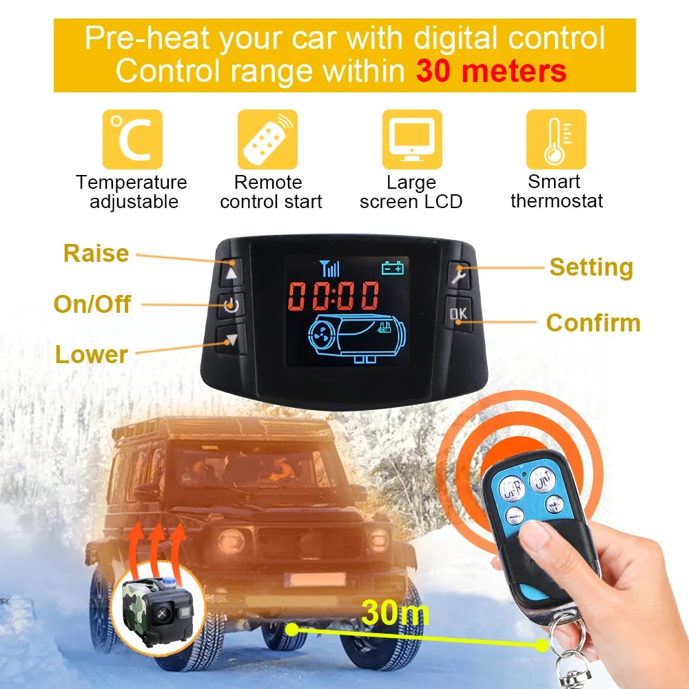 12V/24V 8kW Diesel Air Parking Heater with LCD Remote by HitMyNeed