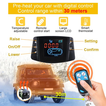 12V/24V 8kW Diesel Air Parking Heater with LCD Remote by HitMyNeed