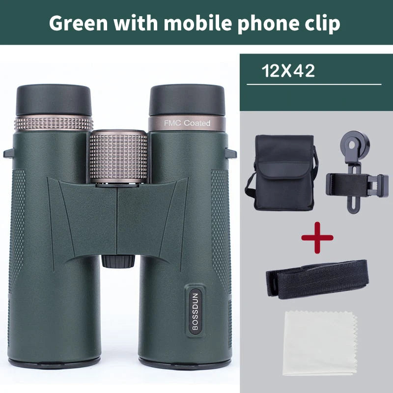 12x42 ED Binoculars BAK4 Prism IP67 Waterproof 12x42-green by HitMyNeed