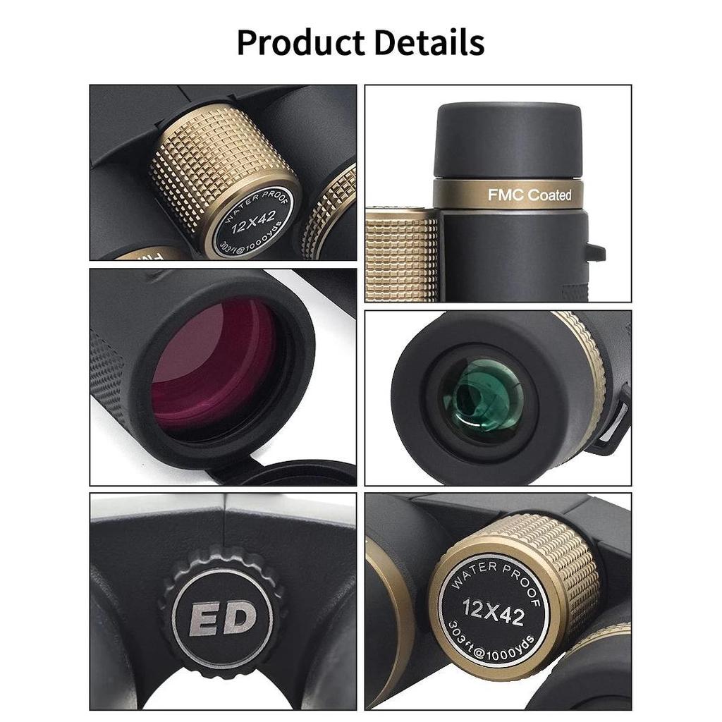 12x42 ED Binoculars BAK4 Prism IP67 Waterproof by HitMyNeed