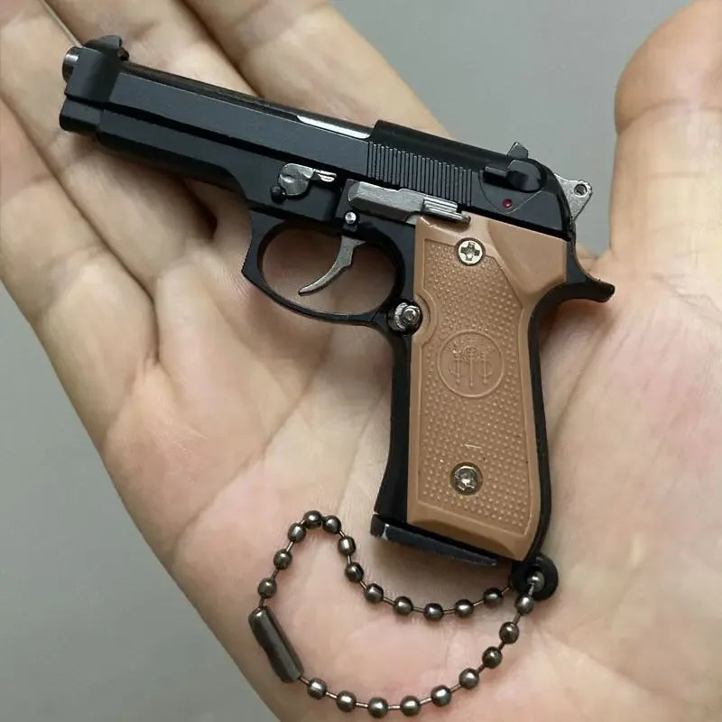 1:3 Alloy M92 Pistol Keychain Fidget Toy by HitMyNeed
