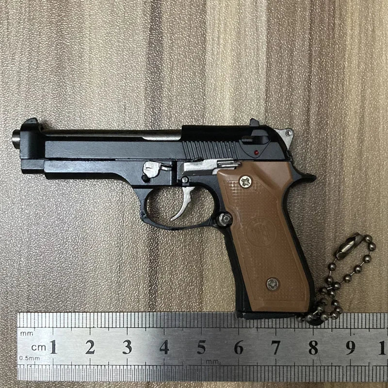1:3 Alloy M92 Pistol Keychain Fidget Toy by HitMyNeed