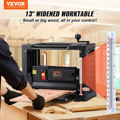 13" Benchtop Thickness Planer, 15A, Two-Blade, 110V by HitMyNeed