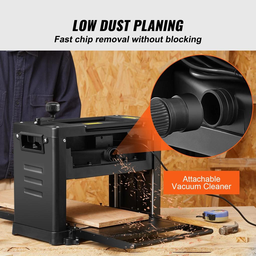 13" Benchtop Thickness Planer, 15A, Two-Blade, 110V by HitMyNeed