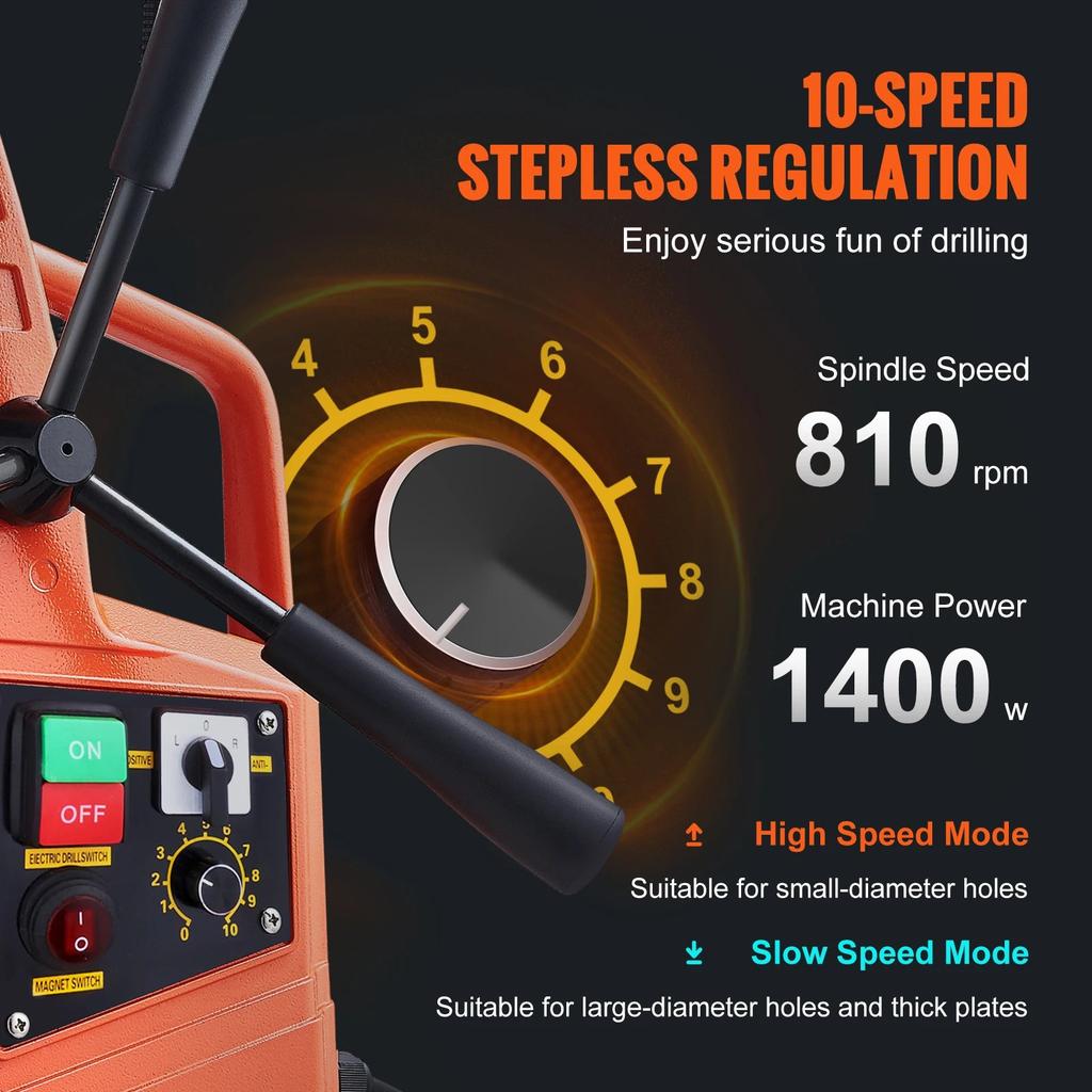 1300-1550W Magnetic Drill Press with 1-Second Bit Release by HitMyNeed