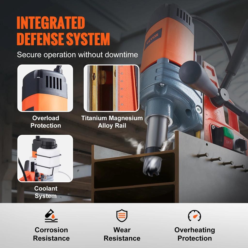 1300-1550W Magnetic Drill Press with 1-Second Bit Release by HitMyNeed