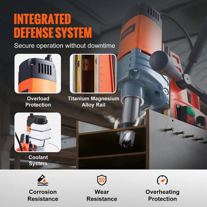 1300-1550W Magnetic Drill Press with 1-Second Bit Release by HitMyNeed