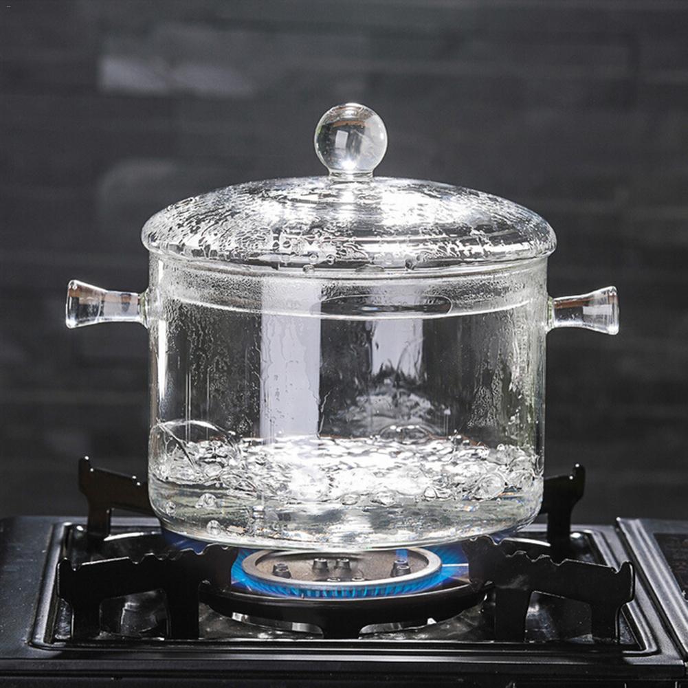 1300ml High Borosilicate Clear Glass Cooking Pot by HitMyNeed