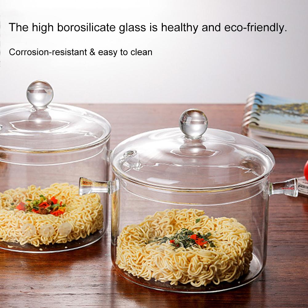 1300ml High Borosilicate Clear Glass Cooking Pot by HitMyNeed