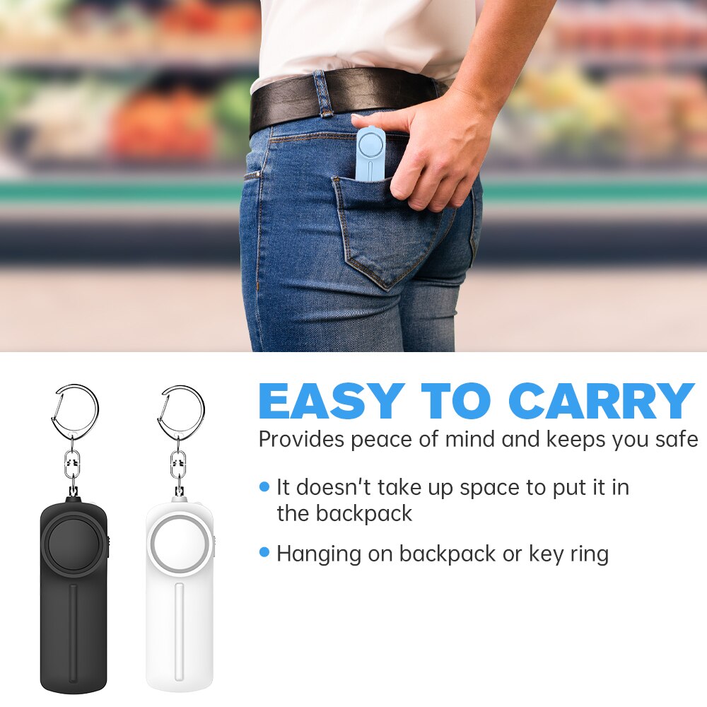 130dB Personal Security Alarm Keychain with LED Light by HitMyNeed