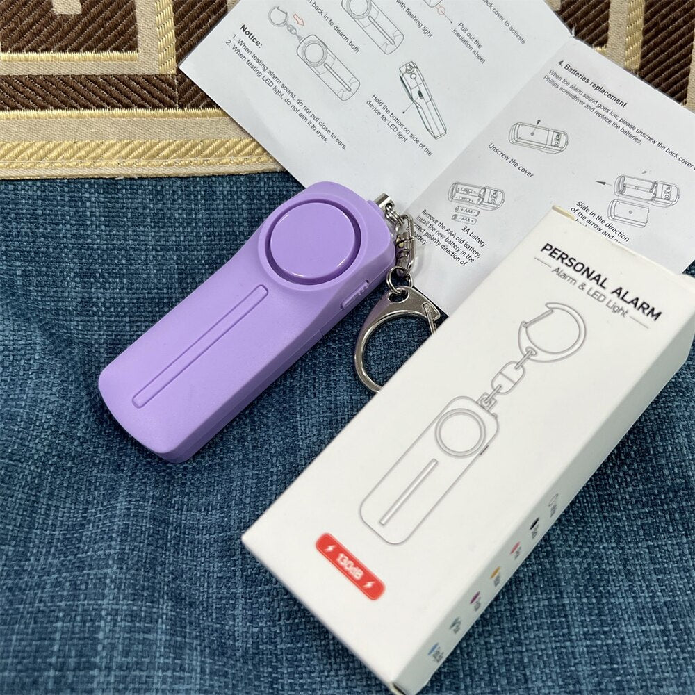 130dB Personal Security Alarm Keychain with LED Light by HitMyNeed