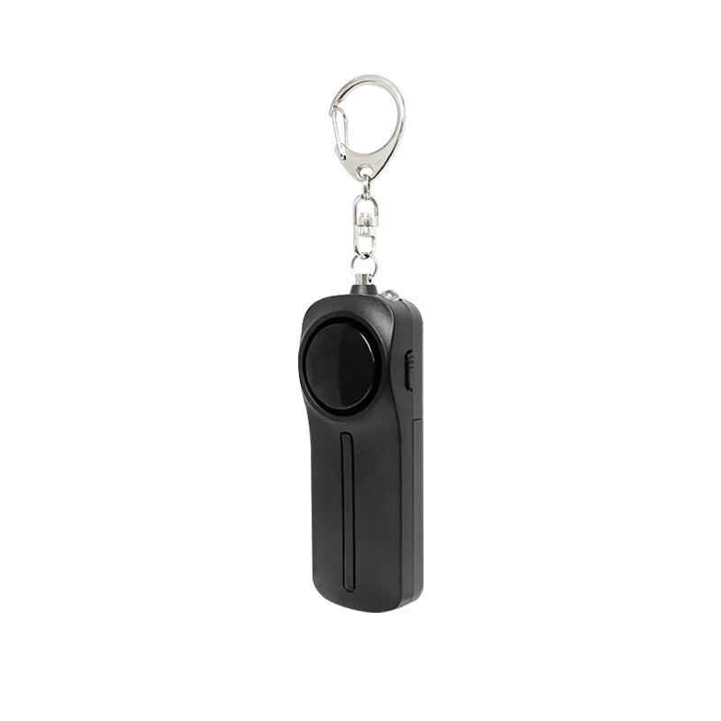 130dB Personal Security Alarm Keychain with LED Light black by HitMyNeed