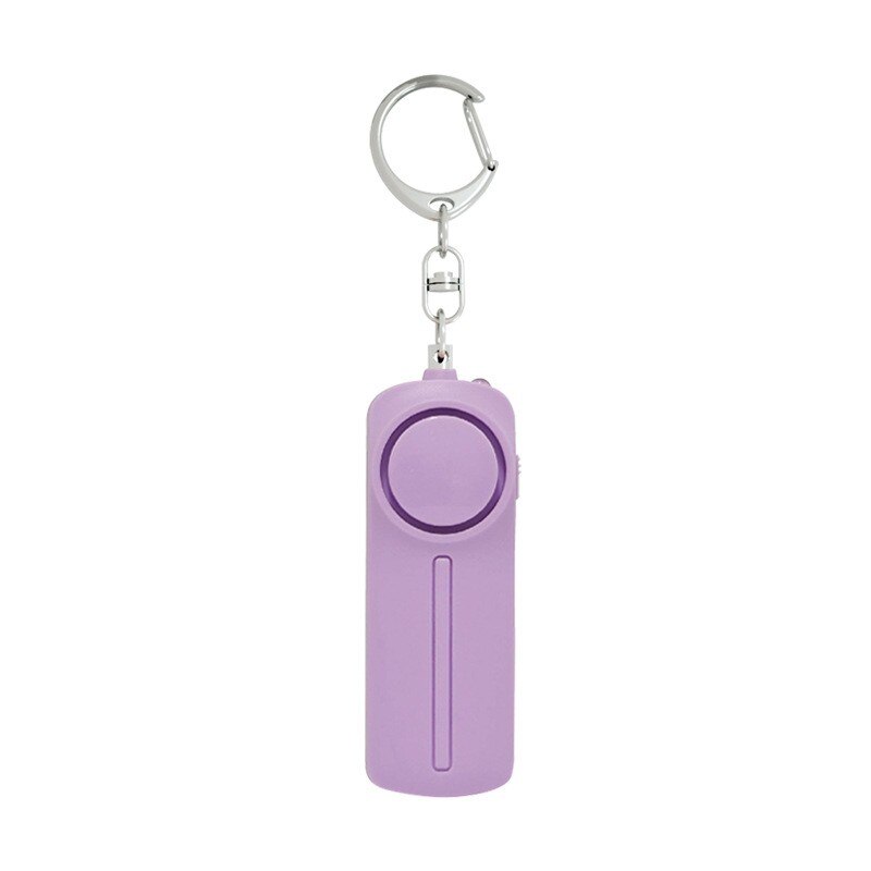 130dB Personal Security Alarm Keychain with LED Light purple by HitMyNeed