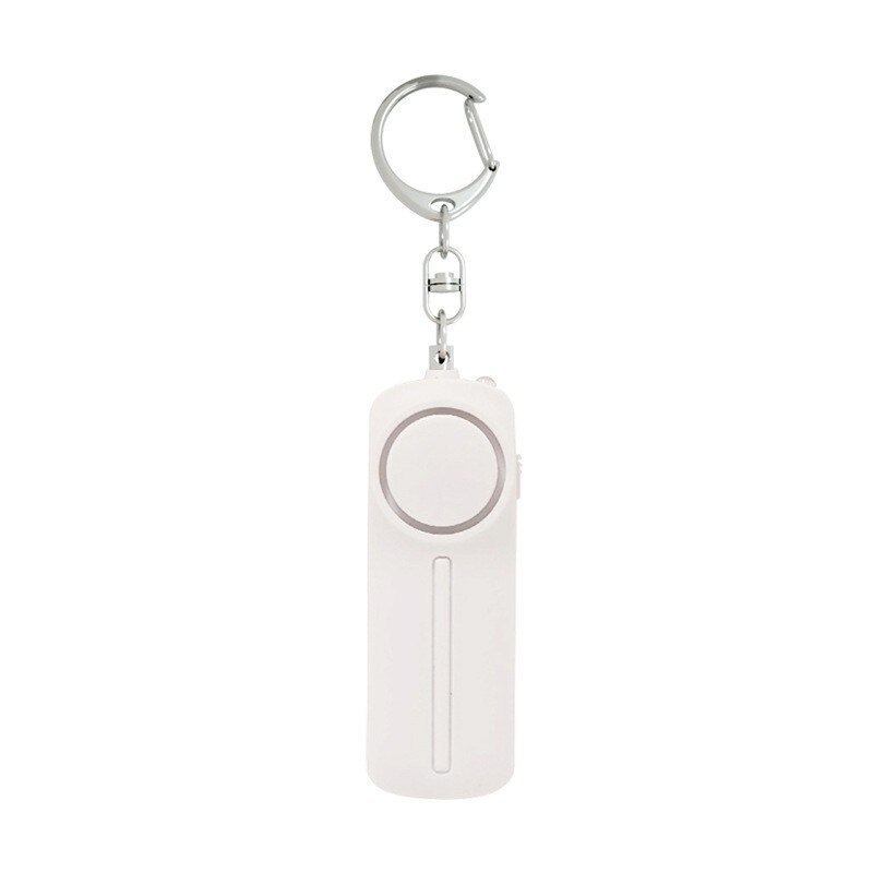 130dB Personal Security Alarm Keychain with LED Light white by HitMyNeed