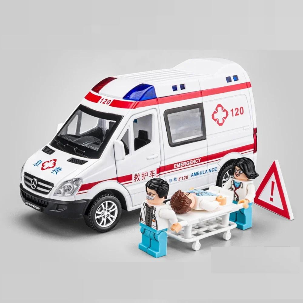 1:32 Diecast Ambulance Toy Car with Lights & Sound by HitMyNeed