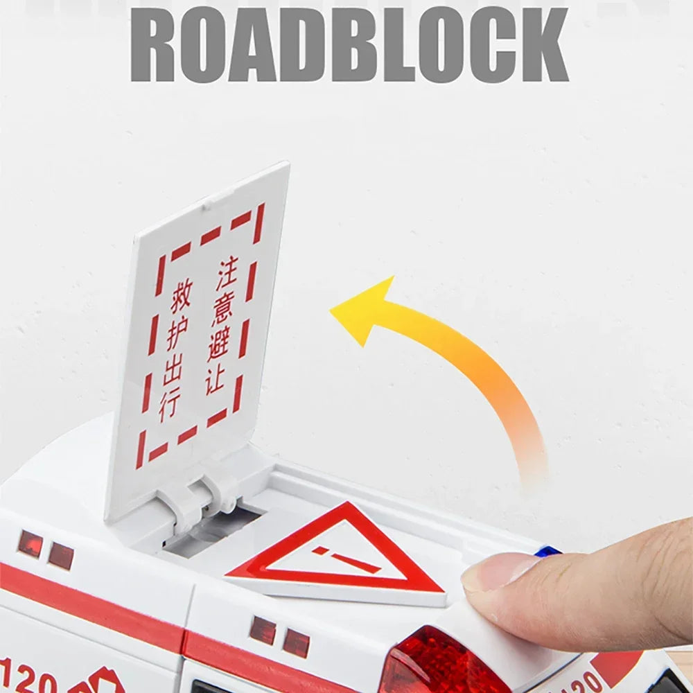 1:32 Diecast Ambulance Toy Car with Lights & Sound by HitMyNeed