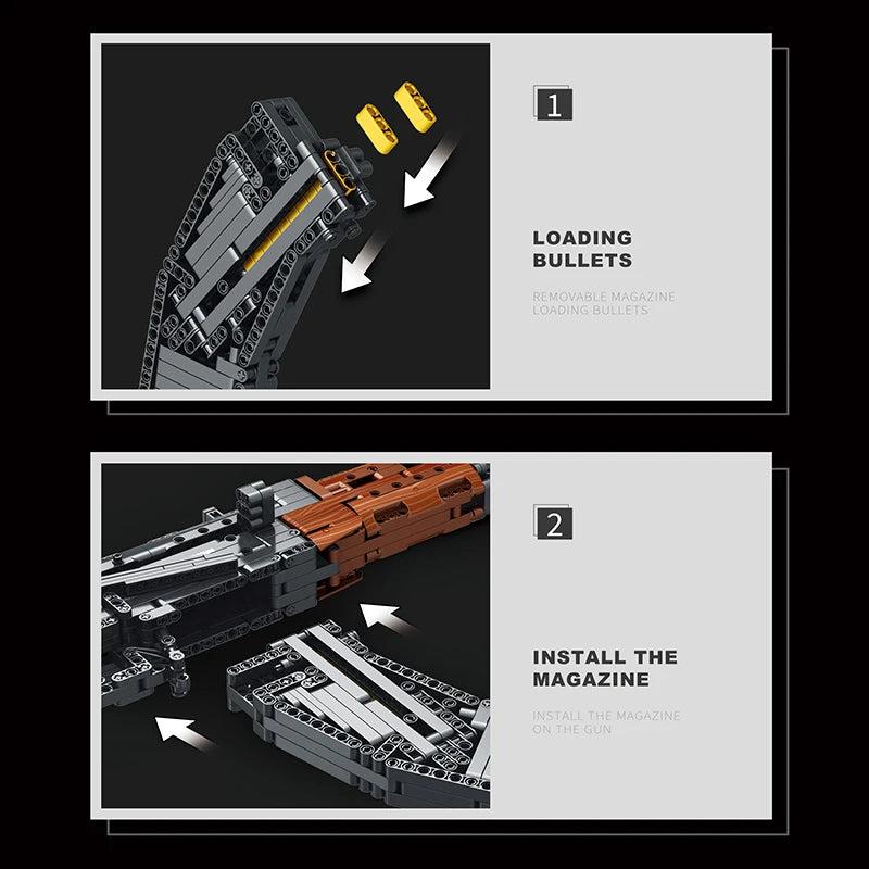 1366-Piece AK47 Rifle Building Block Model Toy by HitMyNeed
